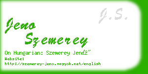 jeno szemerey business card